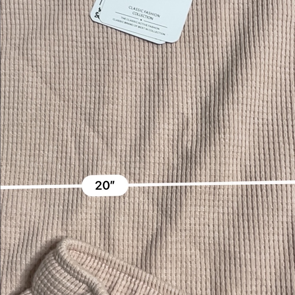 Blush pink waffle knit lounge wear pajama set - Picture 3 of 6